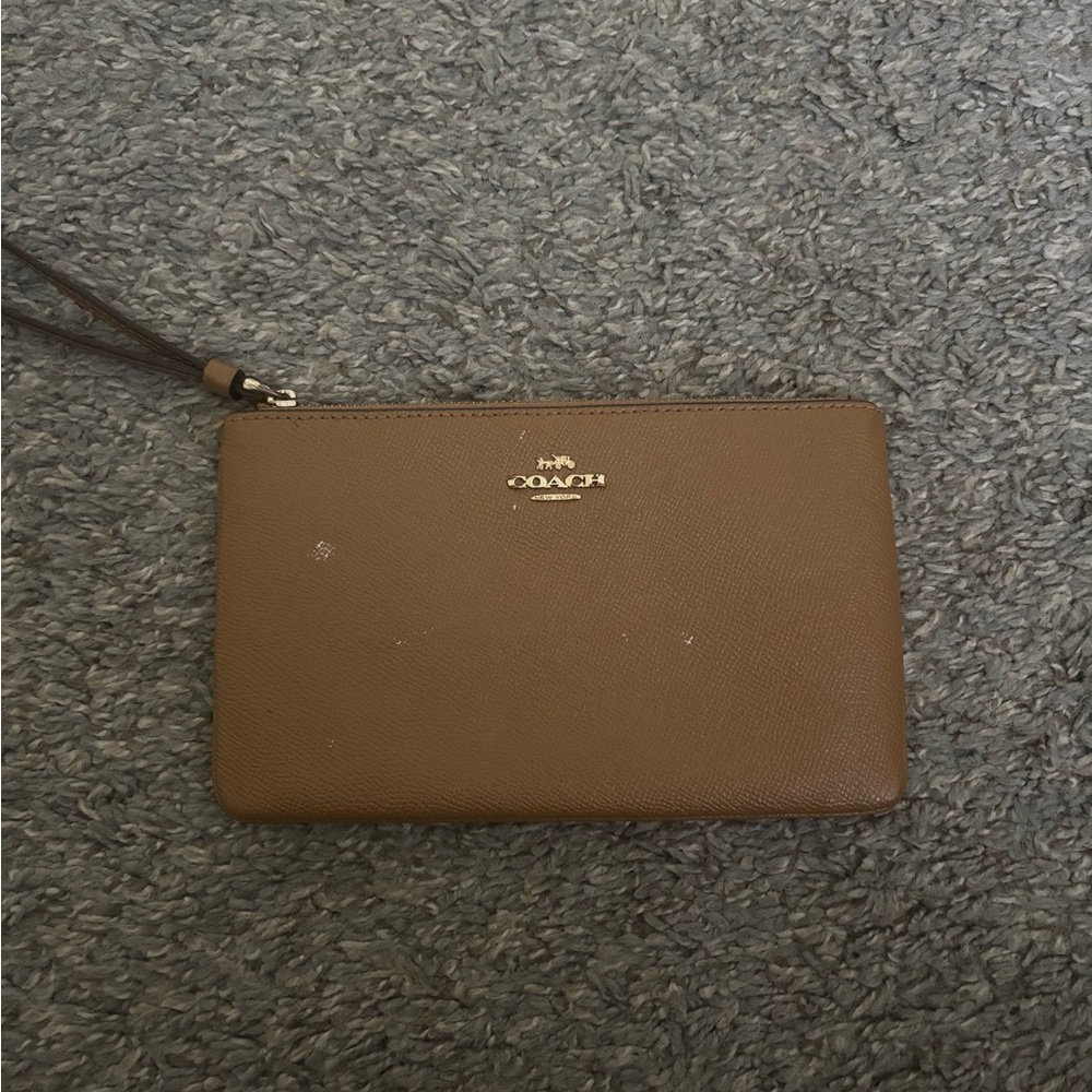 Coach Tan Leather Wristlet